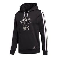 adidas Don Decorate Po Solid Color Stripe Basketball Casual Sports hooded Pullover Black GU0505