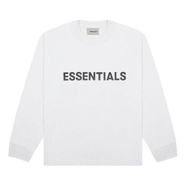 Fear of God Essentials SS20 3D Silicon Applique Boxy Long Sleeve T-Shirt 'White' FOG-SS20-293