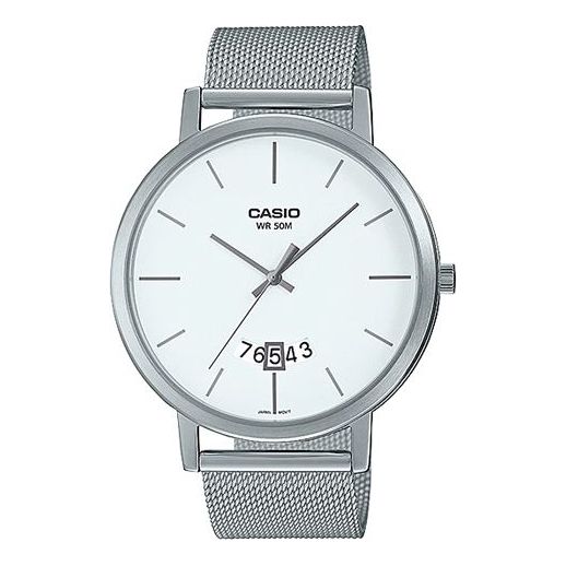 CASIO Male DRESS Japan / South Korea Fashion Waterproof Mens White Analog MTP-B100M-7EVDF