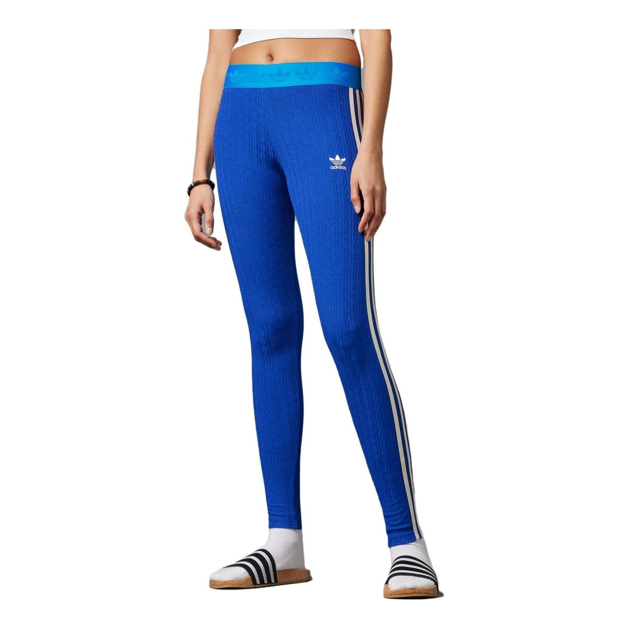 (WMNS) adidas Adicolor 70s Knit Leggings 'Blue' IK7849