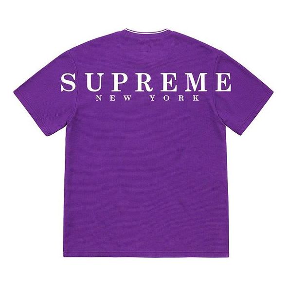 Supreme SS19 Stripe Rib Waffle Top Short Sleeve Unisex Purple SUP-SS19-10279