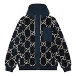 Gucci GG Fuzzy Fabric Jacquard Jacket 'Dark Blue' 771121-XJF4D-4100