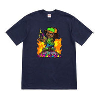 Supreme SS19 Molotov Kids Tee Navy Little Boy Short Sleeve Unisex Navy Blue SUP-SS19-717