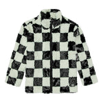 (WMNS) Vans Grid Pattern Stand Collar Jacket Black White Colorblock Blackwhitemulti-Color VN0A5LJ5705