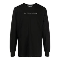 Off-White Cotton Arrow Logo Printing Round Neck Long Sleeves Black OMAB001F21JER0021084