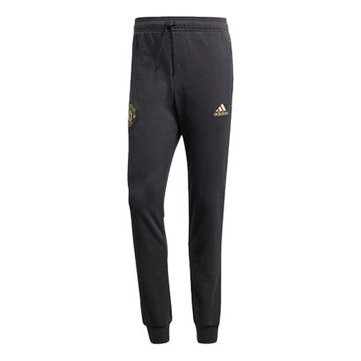 Men's adidas Manchester United Soccer/Football Logo Sports Pants/Trousers/Joggers Carbon Black FH8548