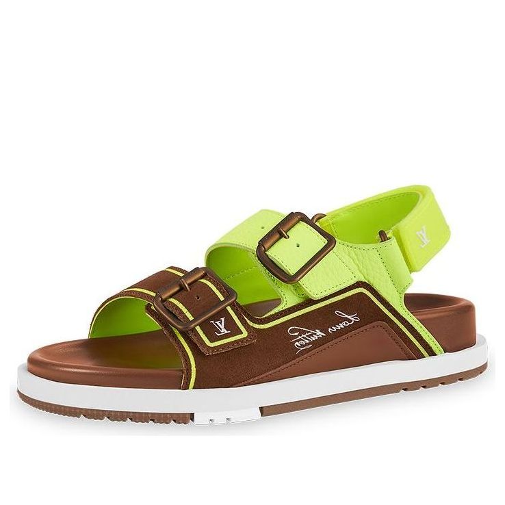 LOUIS VUITTON x NBA Trainer Sandals 'Brown Neon Green' 1A8ZNH