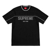 Supreme SS18 Dazzle Warm Up Top Black Tee 'Black White' SUP-SS18-0011
