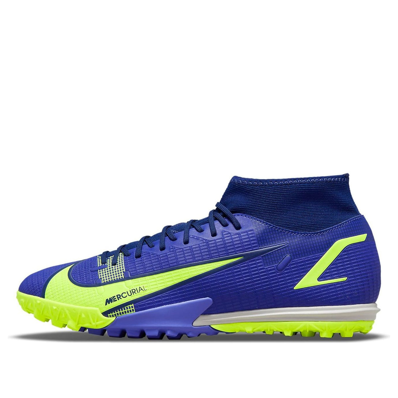 Nike Mercurial Superfly 8 Academy TF Turf High-Top Soccer Shoes Blue CV0953-474
