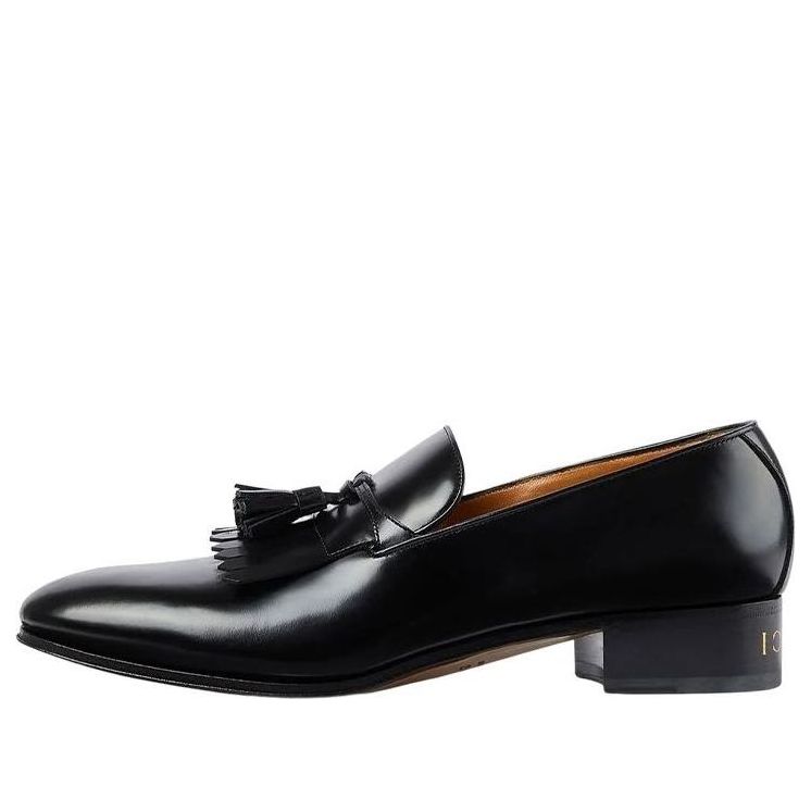 Gucci Leather Tassel Loafers 'Black' 714681-DS8S0-1000