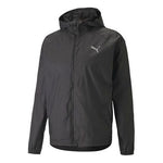 PUMA Solid Color Logo Athleisure Casual Sports Woven Hooded Jacket Black 521684-01