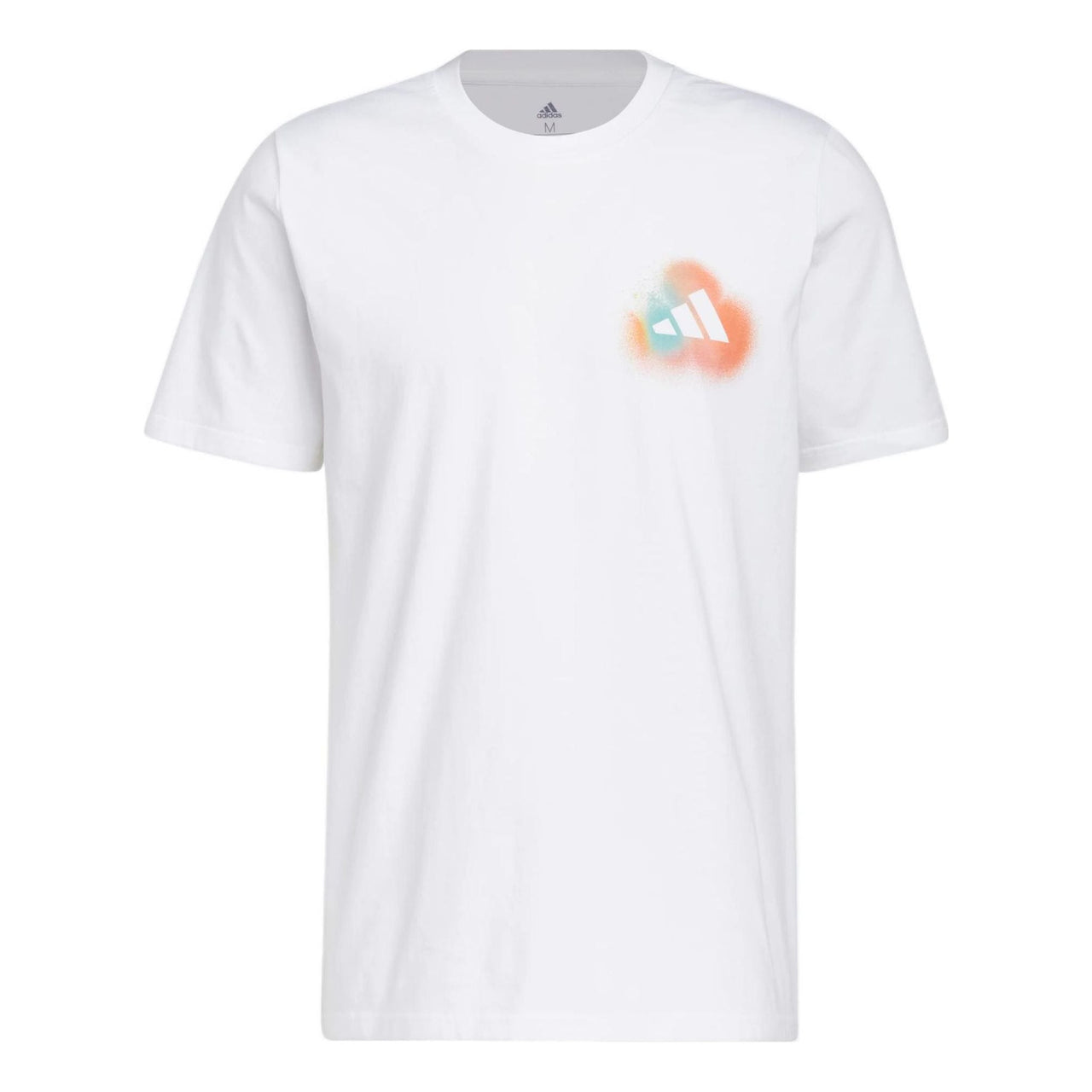 adidas Multi-Color Logo Printing Round Neck Short Sleeve White IC8107