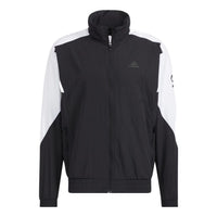 adidas Brandlove Woven Block Jacket 'Black White' HE7428