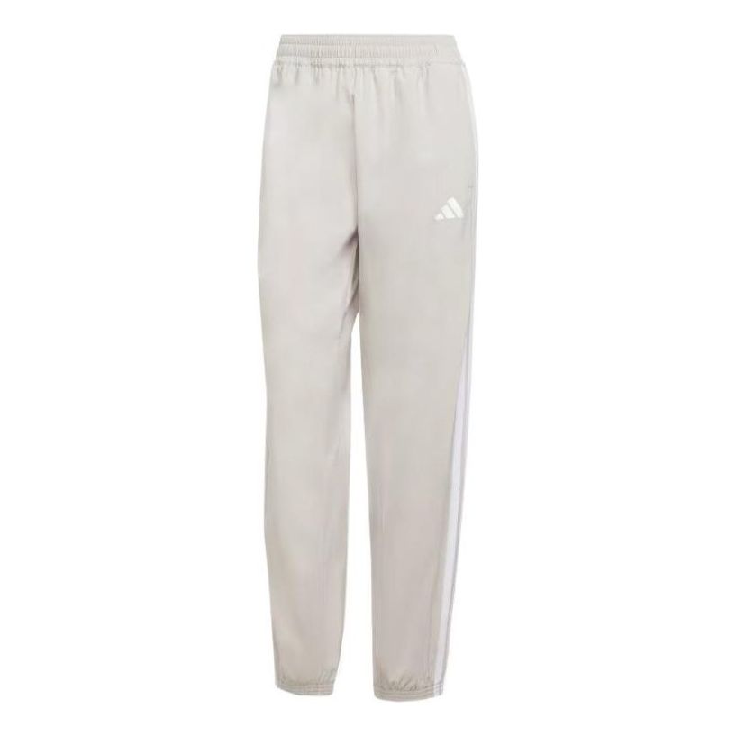 (WMNS) adidas Train Essentials 3 Stripes Woven Pants 'Beige White' JD6522