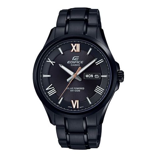 CASIO EDIFICE Quartz Solar Powered Mens Black Analog/Digital Combo EFB-104SBC-1