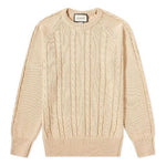 Gucci Retro Ribbed Knitted Sweater For Men Beige 614727-XKBA3-9166