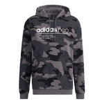 Men's adidas neo Sw Camo Hdy Logo Printing Camouflage Sports Pullover Black HA1490