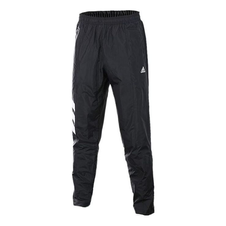 Men's adidas Stripe Color Block Logo Printing Bundle Feet Sports Pants/Trousers/Joggers Autumn Black CE7518