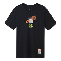 Men's Nike Logo Plant Pattern Printing Round Neck Casual Short Sleeve Black T-Shirt DQ1034-010