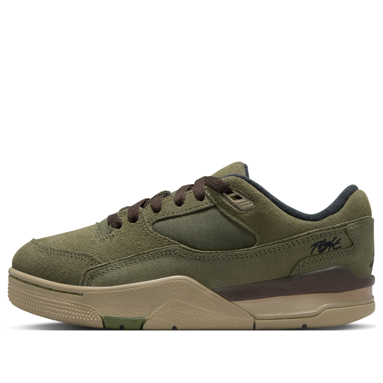 (GS)  Air Jordan Flight Court 'Medium Olive Baroque Brown' HF3333-202
