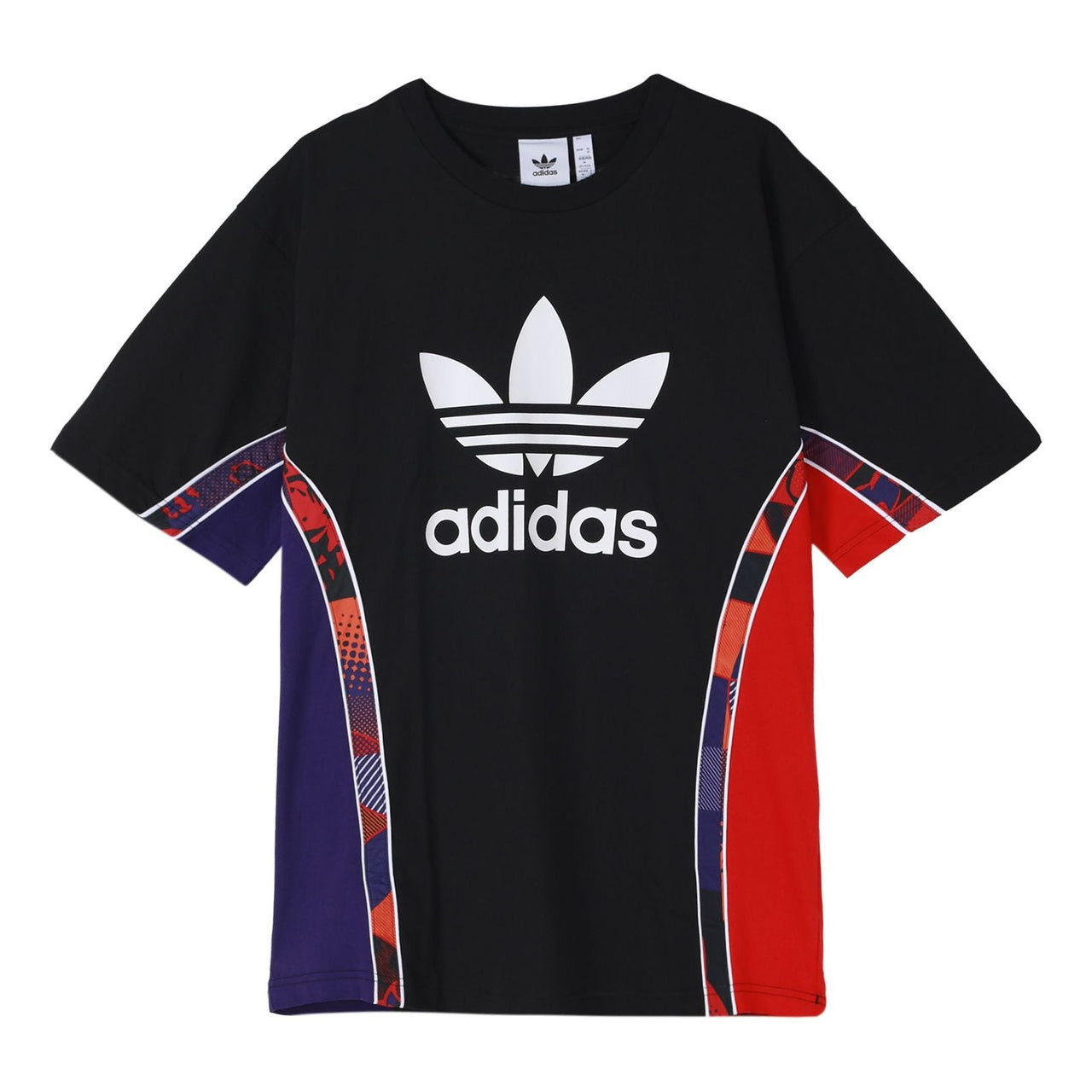 adidas originals Cny Tape Tee New Year Series Splicing Round Collar Male Black GN5446