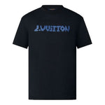 Men's LOUIS VUITTON FW21 Logo Printing Short Sleeve Black 1A9GPA