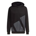 Men's adidas Large Logo Hood Casual Sports Pullover Black HI1180