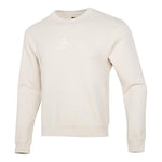 Men's Air Jordan As J Flt Hrtg Flc Crew Embroidered Logo Sports Knit Pullover Round Neck Beige DO2308-104