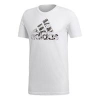 adidas Bos Foil Camo Camouflage Logo Printing Sports Short Sleeve White DI0302