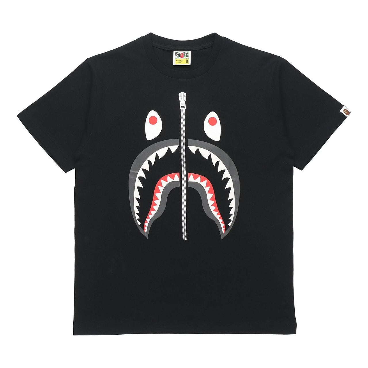 A Bathing Ape Half Zip Shark Tee 'Black' 1E30-110-006