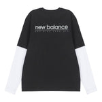 New Balance Contrasting Colors Sports Round Neck Pullover Black T-Shirt 5DC16063-BK