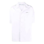 Off-White FW21 Lgo Short Sleeve Shirt Loose Fit White OMGA196F21FAB0040184