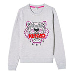 (WMNS) KENZO SS21 Tiger Head Embroidery Round-Neck Swea Grey F952SW7054XA-93