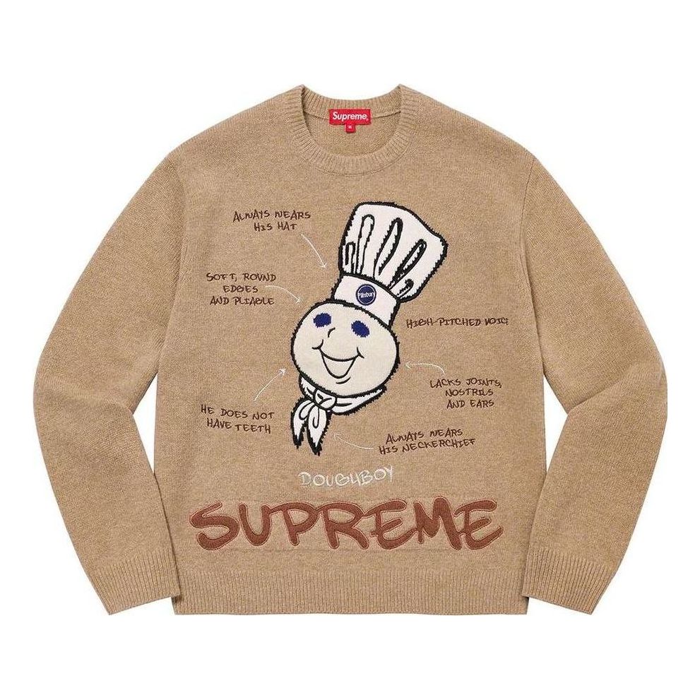 Supreme Doughboy Sweater 'Tan White' SUP-FW22-717