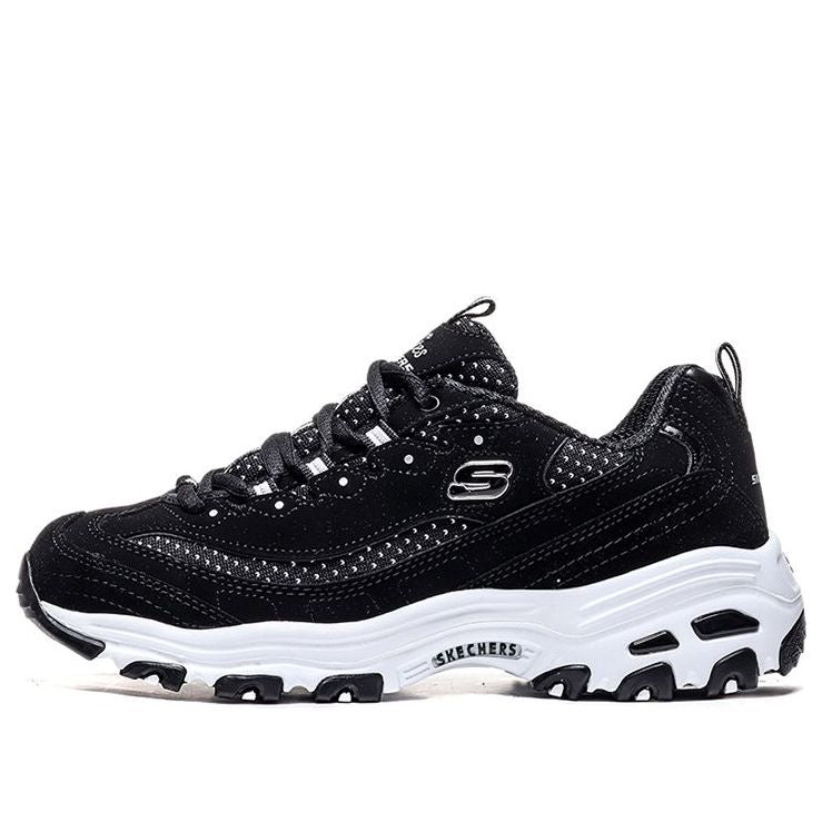 (WMNS) Skechers D'LITES Low-Running Shoes Black 13142-BKW