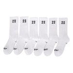 Air Jordan Solid Color Numeric Athleisure Casual Sports Socks Couple Style 6 White DH4287-100