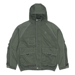 Men's adidas originals Ww Hooded Jkt Sports Embroidered Logo Cargo Solid Color Hooded Jacket Army Green HM8017