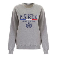 (WMNS) Balenciaga Crown Solid Color Alphabet Logo Pullover Hoodie Gray 578132TGV681300