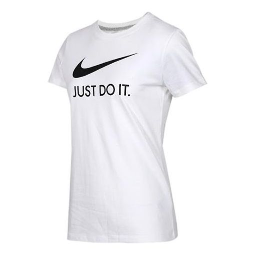 (WMNS) Nike Chest Logo Pattern Loose Round Neck Short Sleeve T-shirt White CU1252-100