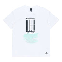 adidas Wj T Gfx Logo Series Printing Sports Round Neck Short Sleeve White GP0868
