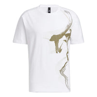 adidas Wj Gfx Story Casual Breathable Round Neck Sports Short Sleeve White HE5175