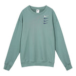 Men's Nike French Terry Swoosh 4 Embroidered Round Neck Sports Pullover Autumn Green DB9408-387