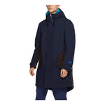 Men's Nike Sportswear Therma-Fit White Space Back Large Logo Printing Colorblock Mid-Length Hooded Jacket Blue DD6776-451
