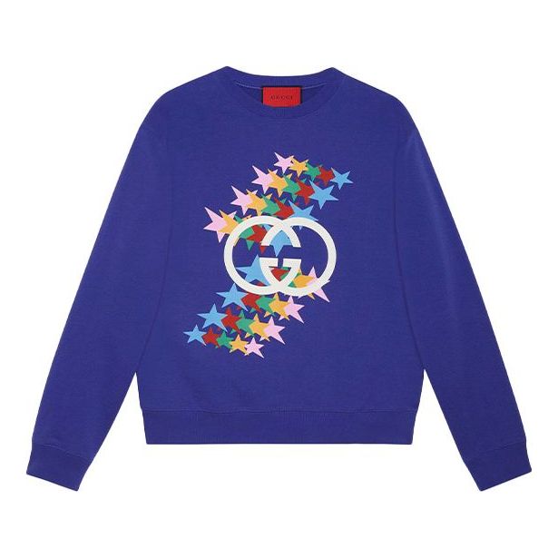 Gucci SS21 Rainbow Stars Crewneck 'Purple' 626990-XJDNK-4120