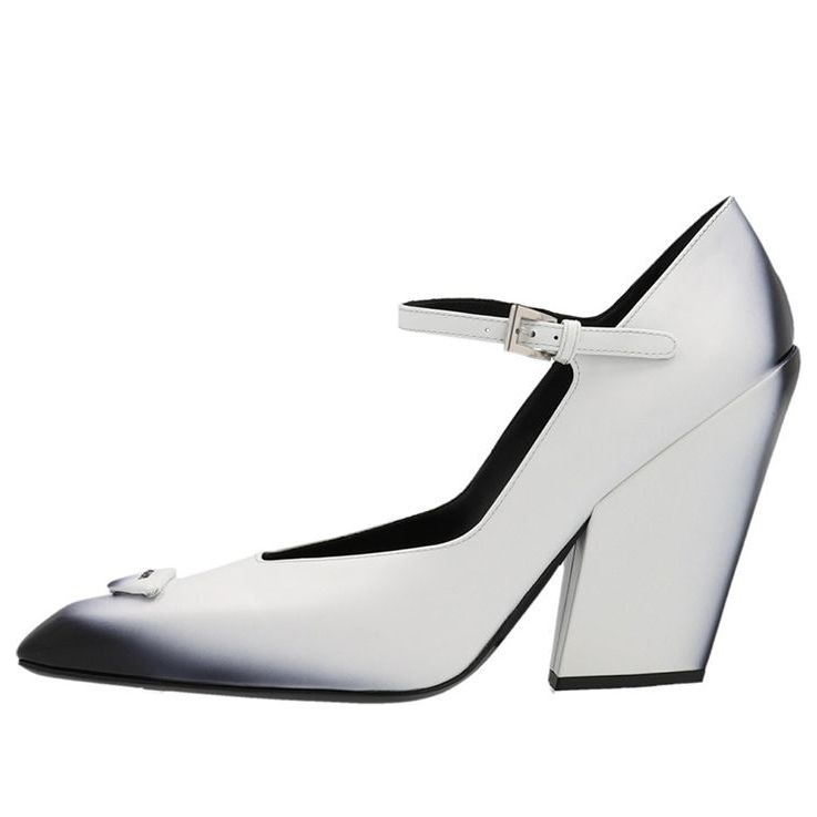 (WMNS) PRADA Brushed Leather Pumps 'White Black Ombre' 1I982M_055_F0009_F_A095