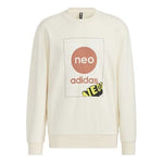 adidas neo Logo Printing Round Neck Long Sleeves Pullover Couple Style Yellow HM7432