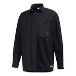 adidas originals Solid Color Splicing Casual Long Sleeves Shirt Black GT7306