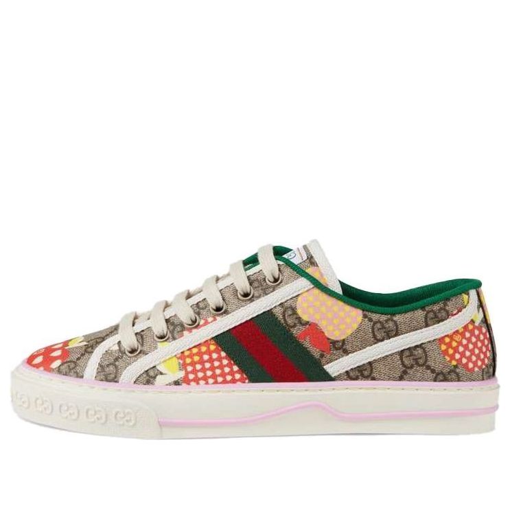 (WMNS) GUCCI Les Pommes Gucci Tennis 1977 'Beige ebony apple print' 664212-22K10-8960