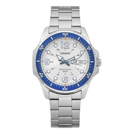 CASIO Sports Stainless Steel Strap Silver StrapSilver Dial Mens SilverSilver Analog MTD-100D-7A2