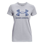(WMNS) Under Armour Graphic Training Sports Print Crewneck Short Sleeve Grey 1363352-011